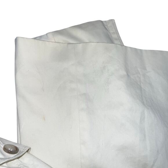 ANN TAYLOR Cream Double Breasted Trench Coat W/ Belt Size S - Picture 9 of 12